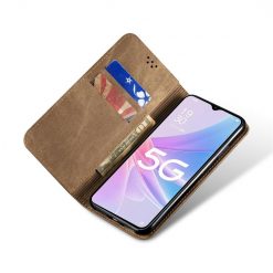 Kryty na mobil | Peňaženkové puzdro Denim Texture svetlohnedé – Oppo A98 5G | Kryty na mobil