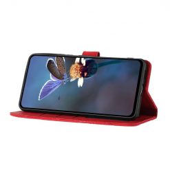 Kryty na mobil | Peňaženkové puzdro Embossing Pattern Kvety červené – Xiaomi Redmi Note 12S | Kryty na mobil