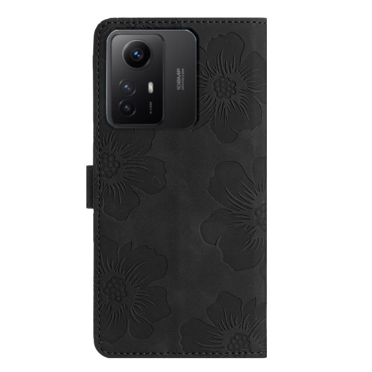 Peňaženkové puzdro Embossing Pattern Kvety čierne – Xiaomi Redmi Note 12S | Kryty na mobil Kryty na mobil | Peňaženkové puzdro Embossing Pattern Kvety čierne – Xiaomi Redmi Note 12S | Kryty na mobil