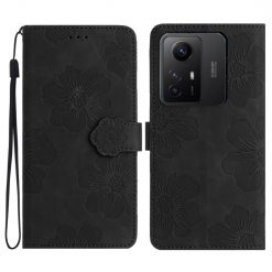 Peňaženkové puzdro Embossing Pattern Kvety čierne – Xiaomi Redmi Note 12S | Kryty na mobil Kryty na mobil | Peňaženkové puzdro Embossing Pattern Kvety čierne – Xiaomi Redmi Note 12S | Kryty na mobil