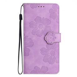 Kryty na mobil | Peňaženkové puzdro Embossing Pattern Kvety fialové – Xiaomi Redmi Note 12S | Kryty na mobil
