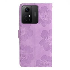 Kryty na mobil | Peňaženkové puzdro Embossing Pattern Kvety fialové – Xiaomi Redmi Note 12S | Kryty na mobil