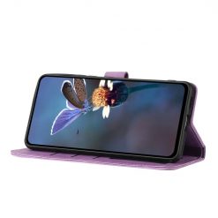 Kryty na mobil | Peňaženkové puzdro Embossing Pattern Kvety fialové – Xiaomi Redmi Note 12S | Kryty na mobil