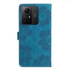 Kryty na mobil | Peňaženkové puzdro Embossing Pattern Kvety modré – Xiaomi Redmi Note 12S | Kryty na mobil