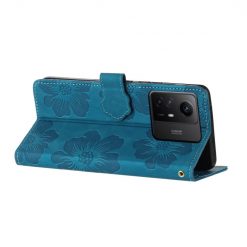 Kryty na mobil | Peňaženkové puzdro Embossing Pattern Kvety modré – Xiaomi Redmi Note 12S | Kryty na mobil