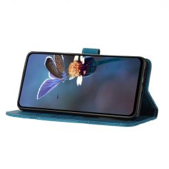 Kryty na mobil | Peňaženkové puzdro Embossing Pattern Kvety modré – Xiaomi Redmi Note 12S | Kryty na mobil