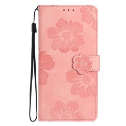 Kryty na mobil | Peňaženkové puzdro Embossing Pattern Kvety ružové – Xiaomi Redmi Note 12S | Kryty na mobil