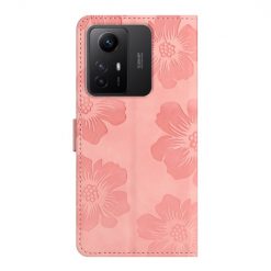 Kryty na mobil | Peňaženkové puzdro Embossing Pattern Kvety ružové – Xiaomi Redmi Note 12S | Kryty na mobil