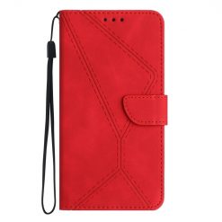 Peňaženkové puzdro Embossing Pattern Stitchy case červené – Sony Xperia 1 V
