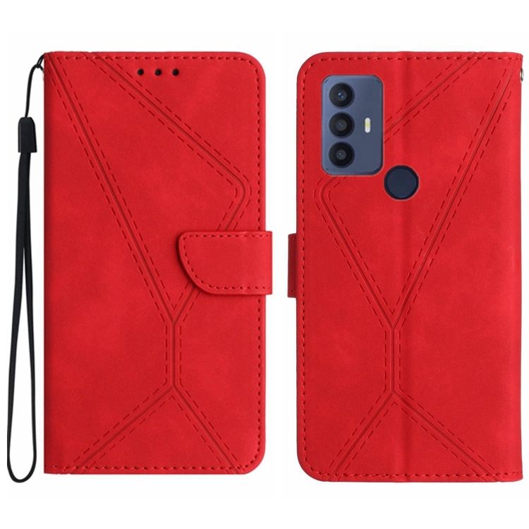 Peňaženkové puzdro Embossing Pattern Stitchy case červené – TCL 305 / 306 / 30 SE / 30E | Kryty na mobil Kryty na mobil | Peňaženkové puzdro Embossing Pattern Stitchy case červené – TCL 305 / 306 / 30 SE / 30E | Kryty na mobil