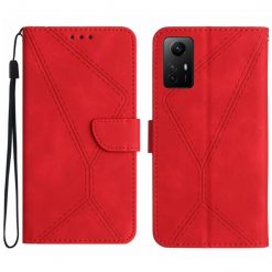 Kryty na mobil | Peňaženkové puzdro Embossing Pattern Stitchy case červené – Xiaomi Redmi Note 12S | Kryty na mobil