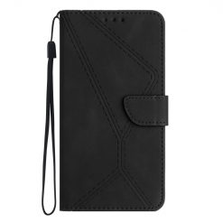 Peňaženkové puzdro Embossing Pattern Stitchy case čierne – Sony Xperia 1 V