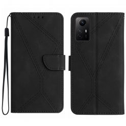 Kryty na mobil | Peňaženkové puzdro Embossing Pattern Stitchy case čierne – Xiaomi Redmi Note 12S | Kryty na mobil