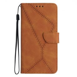 Kryty na mobil | Peňaženkové puzdro Embossing Pattern Stitchy case hnedé – Sony Xperia 10 V | Kryty na mobil