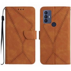 Peňaženkové puzdro Embossing Pattern Stitchy case hnedé – TCL 305 / 306 / 30 SE / 30E | Kryty na mobil Kryty na mobil | Peňaženkové puzdro Embossing Pattern Stitchy case hnedé – TCL 305 / 306 / 30 SE / 30E | Kryty na mobil