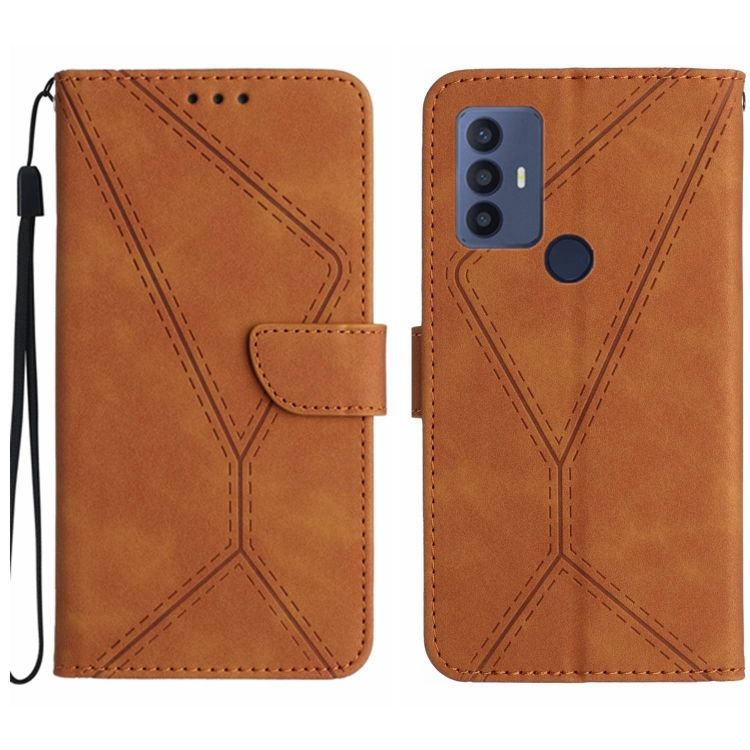 Peňaženkové puzdro Embossing Pattern Stitchy case hnedé – TCL 305 / 306 / 30 SE / 30E | Kryty na mobil Kryty na mobil | Peňaženkové puzdro Embossing Pattern Stitchy case hnedé – TCL 305 / 306 / 30 SE / 30E | Kryty na mobil