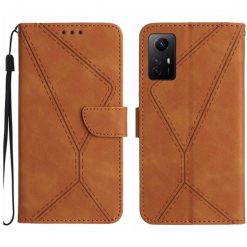 Peňaženkové puzdro Embossing Pattern Stitchy case hnedé – Xiaomi Redmi Note 12S | Kryty na mobil Kryty na mobil | Peňaženkové puzdro Embossing Pattern Stitchy case hnedé – Xiaomi Redmi Note 12S | Kryty na mobil