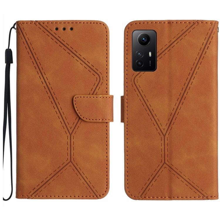 Peňaženkové puzdro Embossing Pattern Stitchy case hnedé – Xiaomi Redmi Note 12S | Kryty na mobil Kryty na mobil | Peňaženkové puzdro Embossing Pattern Stitchy case hnedé – Xiaomi Redmi Note 12S | Kryty na mobil