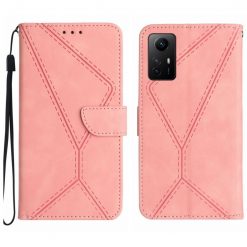 Kryty na mobil | Peňaženkové puzdro Embossing Pattern Stitchy case ružové – Xiaomi Redmi Note 12S | Kryty na mobil