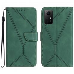 Kryty na mobil | Peňaženkové puzdro Embossing Pattern Stitchy case zelené – Xiaomi Redmi Note 12S | Kryty na mobil