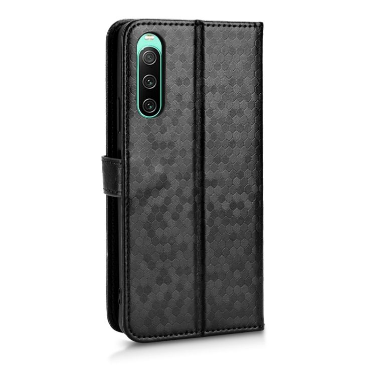 Peňaženkové puzdro Honeycomb Dot Texture Case čierne – Sony Xperia 10 V | Kryty na mobil Kryty na mobil | Peňaženkové puzdro Honeycomb Dot Texture Case čierne – Sony Xperia 10 V | Kryty na mobil