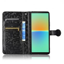 Peňaženkové puzdro Honeycomb Dot Texture Case čierne – Sony Xperia 10 V | Kryty na mobil Kryty na mobil | Peňaženkové puzdro Honeycomb Dot Texture Case čierne – Sony Xperia 10 V | Kryty na mobil