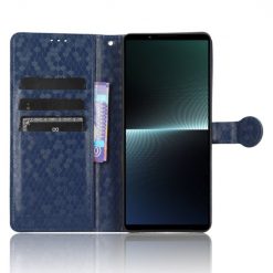 Peňaženkové puzdro Honeycomb Dot Texture Case modré – Sony Xperia 1 V | Kryty na mobil Kryty na mobil | Peňaženkové puzdro Honeycomb Dot Texture Case modré – Sony Xperia 1 V | Kryty na mobil