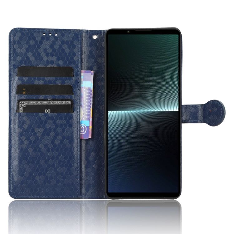 Peňaženkové puzdro Honeycomb Dot Texture Case modré – Sony Xperia 1 V | Kryty na mobil Kryty na mobil | Peňaženkové puzdro Honeycomb Dot Texture Case modré – Sony Xperia 1 V | Kryty na mobil