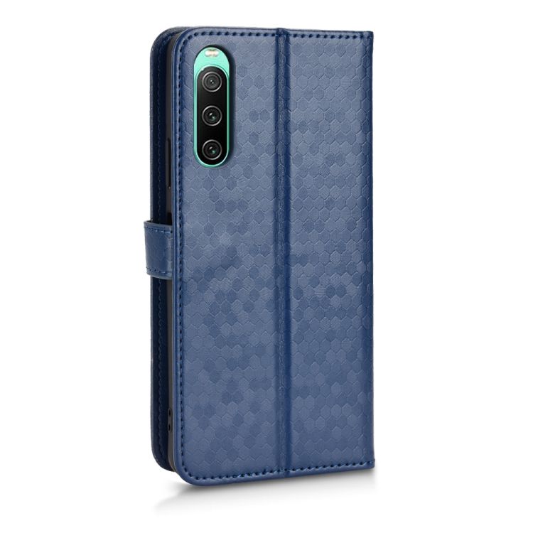 Peňaženkové puzdro Honeycomb Dot Texture Case modré – Sony Xperia 10 V | Kryty na mobil Kryty na mobil | Peňaženkové puzdro Honeycomb Dot Texture Case modré – Sony Xperia 10 V | Kryty na mobil