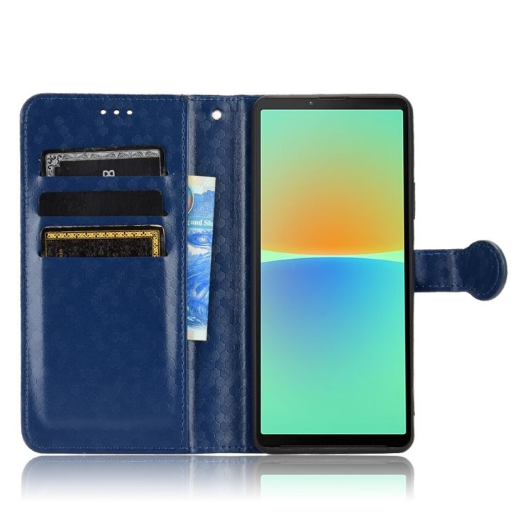 Peňaženkové puzdro Honeycomb Dot Texture Case modré – Sony Xperia 10 V | Kryty na mobil Kryty na mobil | Peňaženkové puzdro Honeycomb Dot Texture Case modré – Sony Xperia 10 V | Kryty na mobil