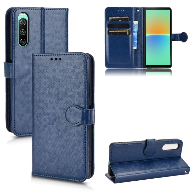 Peňaženkové puzdro Honeycomb Dot Texture Case modré – Sony Xperia 10 V | Kryty na mobil Kryty na mobil | Peňaženkové puzdro Honeycomb Dot Texture Case modré – Sony Xperia 10 V | Kryty na mobil
