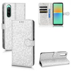 Kryty na mobil | Peňaženkové puzdro Honeycomb Dot Texture Case strieborné – Sony Xperia 10 V | Kryty na mobil