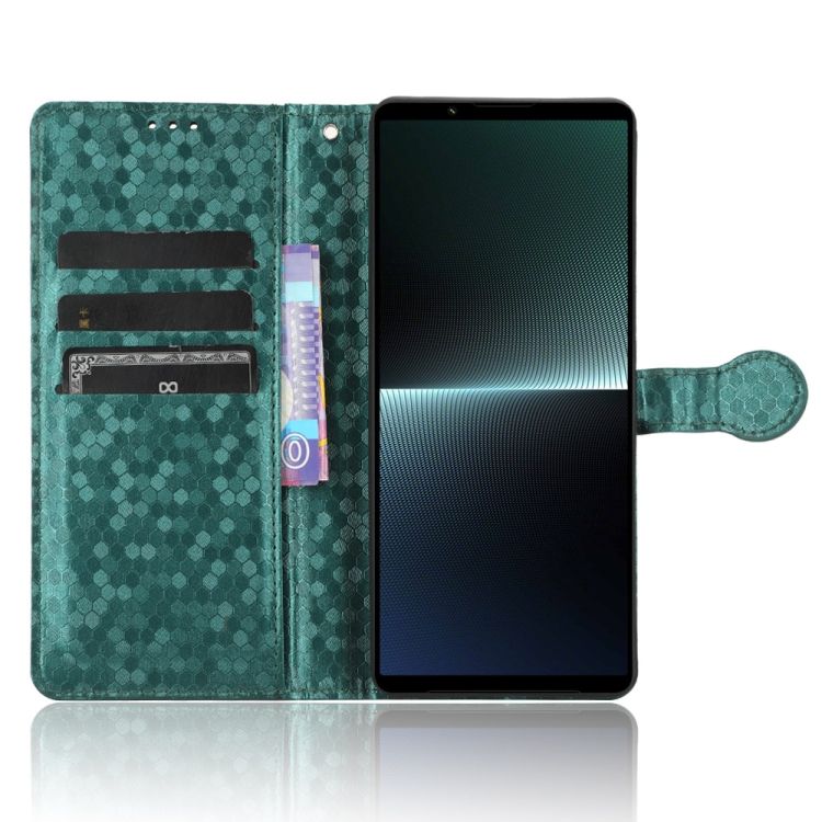 Peňaženkové puzdro Honeycomb Dot Texture Case zelené – Sony Xperia 1 V | Kryty na mobil Kryty na mobil | Peňaženkové puzdro Honeycomb Dot Texture Case zelené – Sony Xperia 1 V | Kryty na mobil