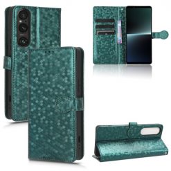 Peňaženkové puzdro Honeycomb Dot Texture Case zelené – Sony Xperia 1 V | Kryty na mobil Kryty na mobil | Peňaženkové puzdro Honeycomb Dot Texture Case zelené – Sony Xperia 1 V | Kryty na mobil