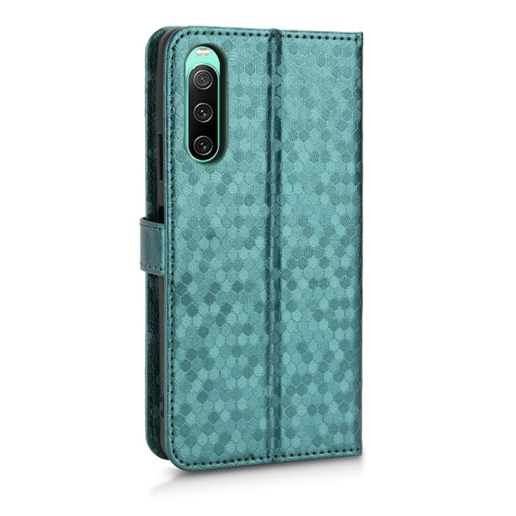 Peňaženkové puzdro Honeycomb Dot Texture Case zelené – Sony Xperia 10 V | Kryty na mobil Kryty na mobil | Peňaženkové puzdro Honeycomb Dot Texture Case zelené – Sony Xperia 10 V | Kryty na mobil