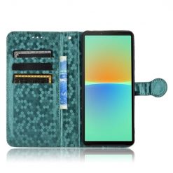 Peňaženkové puzdro Honeycomb Dot Texture Case zelené – Sony Xperia 10 V | Kryty na mobil Kryty na mobil | Peňaženkové puzdro Honeycomb Dot Texture Case zelené – Sony Xperia 10 V | Kryty na mobil