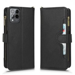 Kryty na mobil | Peňaženkové puzdro Litchi Wallet case čierne – T Phone Pro / T Phone Pro (2023) | Kryty na mobil