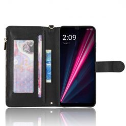 Kryty na mobil | Peňaženkové puzdro Litchi Wallet case čierne – T Phone Pro / T Phone Pro (2023) | Kryty na mobil