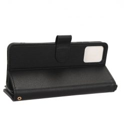 Kryty na mobil | Peňaženkové puzdro Litchi Wallet case čierne – T Phone Pro / T Phone Pro (2023) | Kryty na mobil
