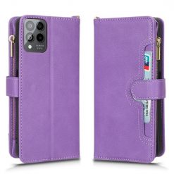 Kryty na mobil | Peňaženkové puzdro Litchi Wallet case fialové – T Phone Pro / T Phone Pro (2023) | Kryty na mobil