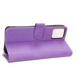 Kryty na mobil | Peňaženkové puzdro Litchi Wallet case fialové – T Phone Pro / T Phone Pro (2023) | Kryty na mobil
