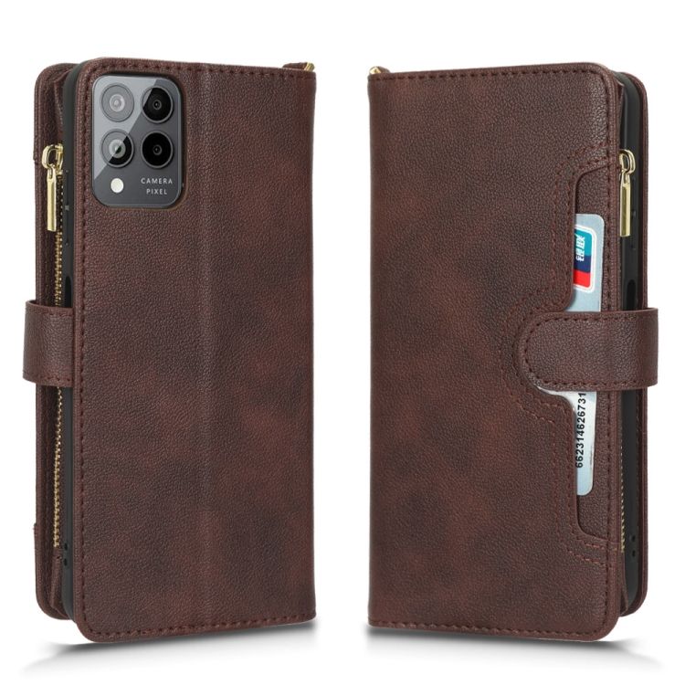 Peňaženkové puzdro Litchi Wallet case hnedé – T Phone Pro / T Phone Pro (2023) | Kryty na mobil Kryty na mobil | Peňaženkové puzdro Litchi Wallet case hnedé – T Phone Pro / T Phone Pro (2023) | Kryty na mobil