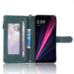 Kryty na mobil | Peňaženkové puzdro Litchi Wallet case zelené – T Phone Pro / T Phone Pro (2023) | Kryty na mobil