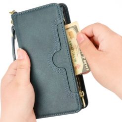 Kryty na mobil | Peňaženkové puzdro Litchi Wallet case zelené – T Phone Pro / T Phone Pro (2023) | Kryty na mobil