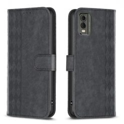 Kryty na mobil | Peňaženkové puzdro Plaid case čierne – Nokia C32 | Kryty na mobil