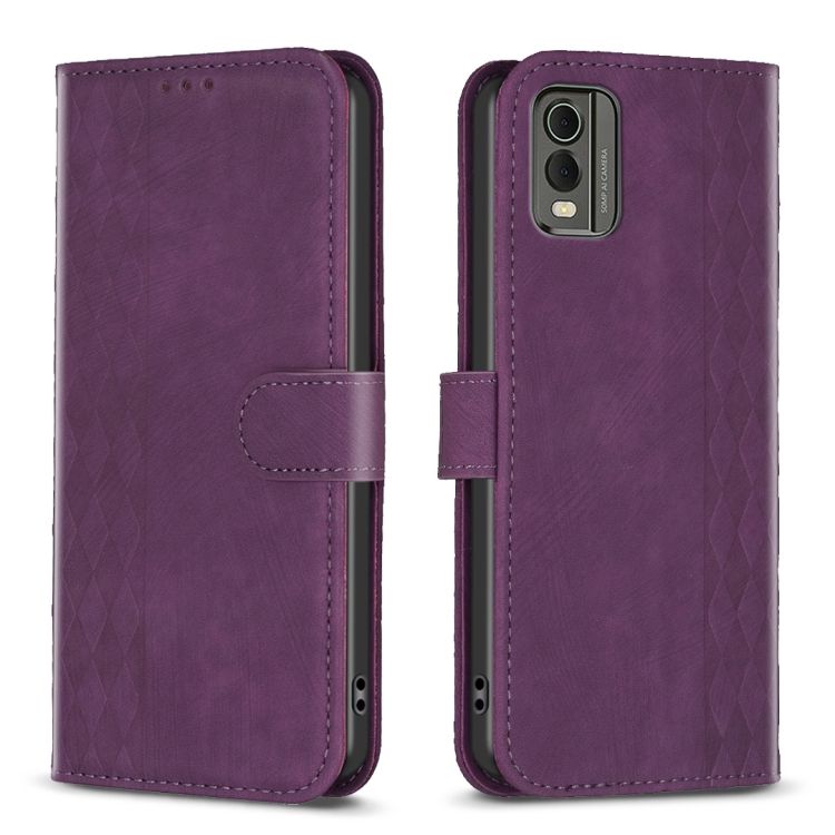 Peňaženkové puzdro Plaid case fialové – Nokia C32 | Kryty na mobil Kryty na mobil | Peňaženkové puzdro Plaid case fialové – Nokia C32 | Kryty na mobil