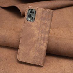 Kryty na mobil | Peňaženkové puzdro Plaid case hnedé – Nokia C32 | Kryty na mobil