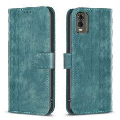 Kryty na mobil | Peňaženkové puzdro Plaid case zelené – Nokia C32 | Kryty na mobil