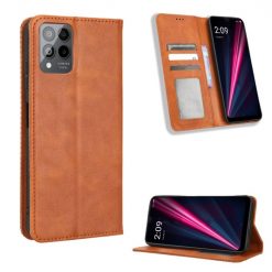 Kryty na mobil | Peňaženkové puzdro Retro Leather hnedé – T Phone Pro / T Phone Pro (2023) | Kryty na mobil