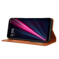 Kryty na mobil | Peňaženkové puzdro Retro Leather hnedé – T Phone Pro / T Phone Pro (2023) | Kryty na mobil